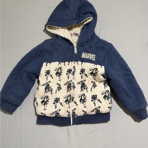 Marvel Kids 3T Super Heroes Zip Up Jacket w/Sherpa Interior blue #576